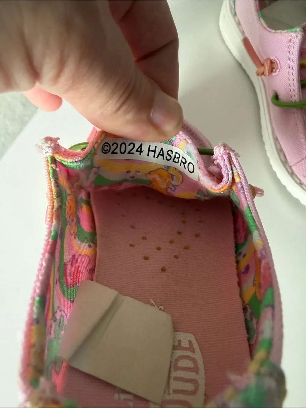 My Little Pony Hey Dude Kids' Pink Canvas Slip-On Sneakers with Multicolor Trim